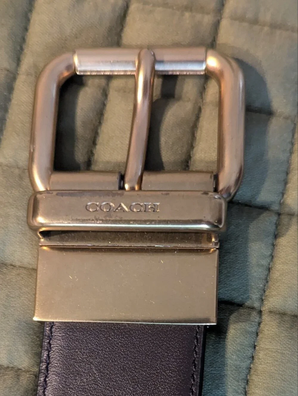 NWOT COACH Men's Classic Reversible Leather Belt with Gold Tone Buckle